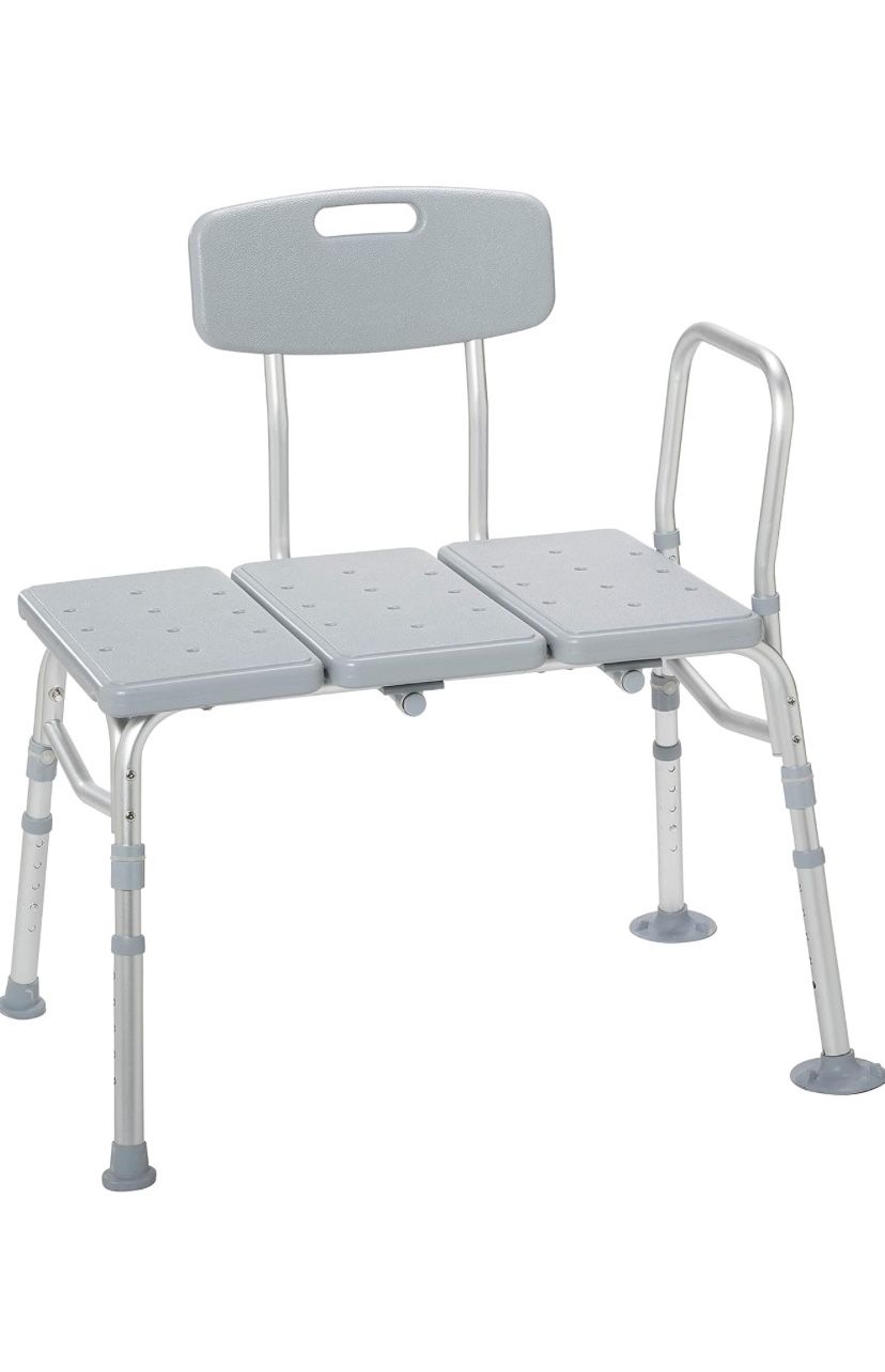 1 Tub Transfer Bench For Bathtub, Height Adjustable Shower Bench with Backrest, Shower Seat Shower