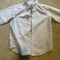 Lands end blue and white striped boys button down shirt size 12