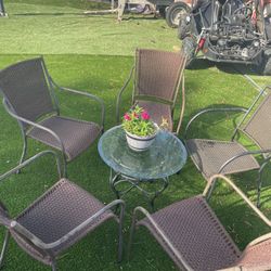 Rattan Chairs And Coffee Table