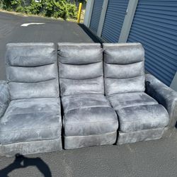 Blue 3 Piece Couch 