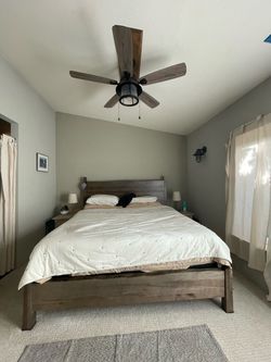California King Bed Frame with or without mattress and bedside tables