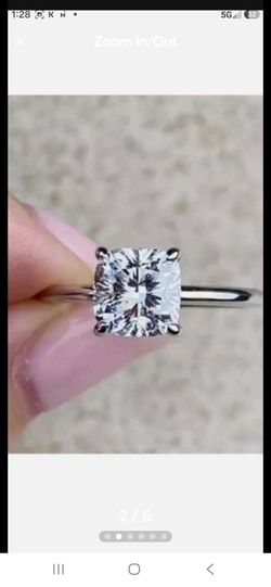 ❤️SILVER 3.5 CT RADIANT CUT MOISSANITE RING SIZE 5 1/2❤️
