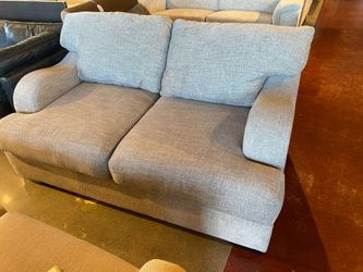 Soft Upholstered Grey Loveseat