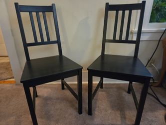 (2)Chairs, brown-black wood finish