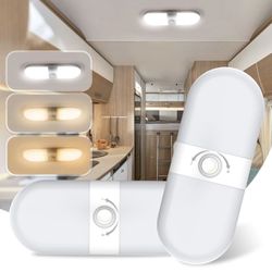 LED RV Light Interior 2 Pack, 1700LM Bright 180 LEDs RV Ceiling Double Dome Light with 3 Color Temperature (Warm White/Natural White/Cool White), DC 1