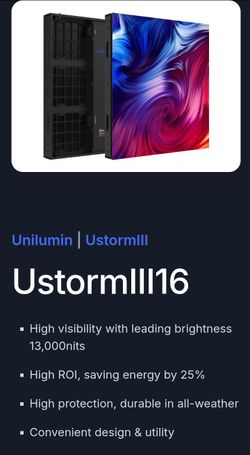 Unilumin Ustorm16 (9) Panels Available