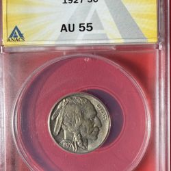 1927 Buffalo Nickel – ANACS AU55 – About Uncirculated – Classic 5C Type Coin