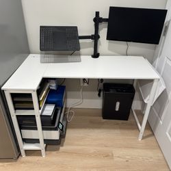 White L Shaped Desk