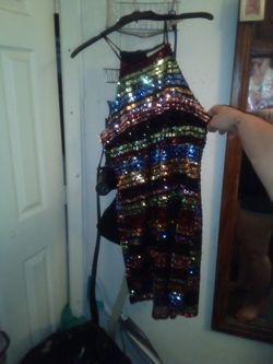 Multi colored sequinced dress by Peach Love