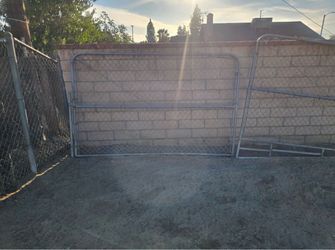 Chain link fence double gates