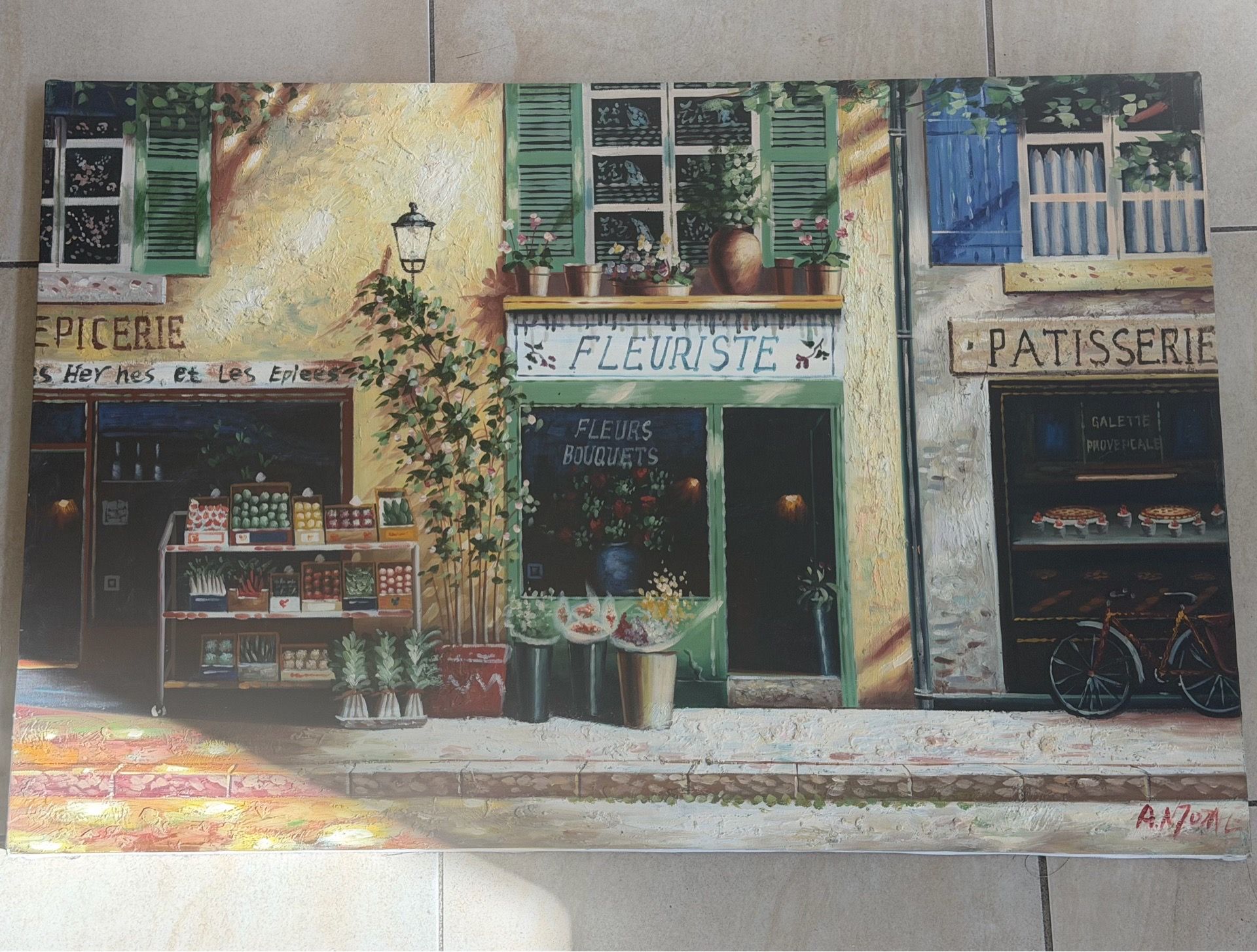Street scene oil painting 2’x3’