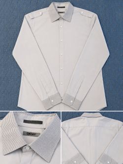 DKNY Men’s Slim Fit Dress Shirt – 100% Cotton – Excellent Condition