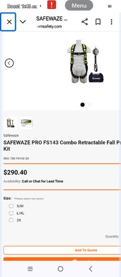 Safewaze Pro Harness Kit 