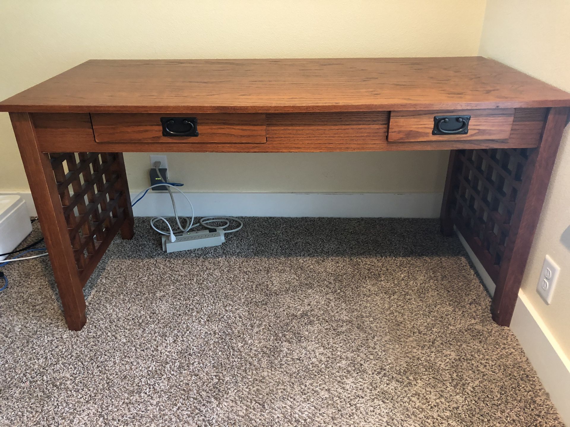 Desk and 2 drawer file cabinet