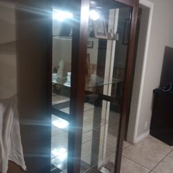 Tall Wood China Cabinet