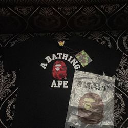Black and Red Bape Tee