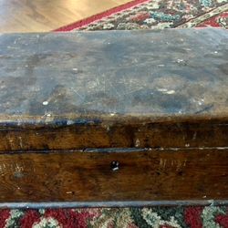 Antique Shipwright’s Wood Tool Box with Various Tools and Sharpening Stones
