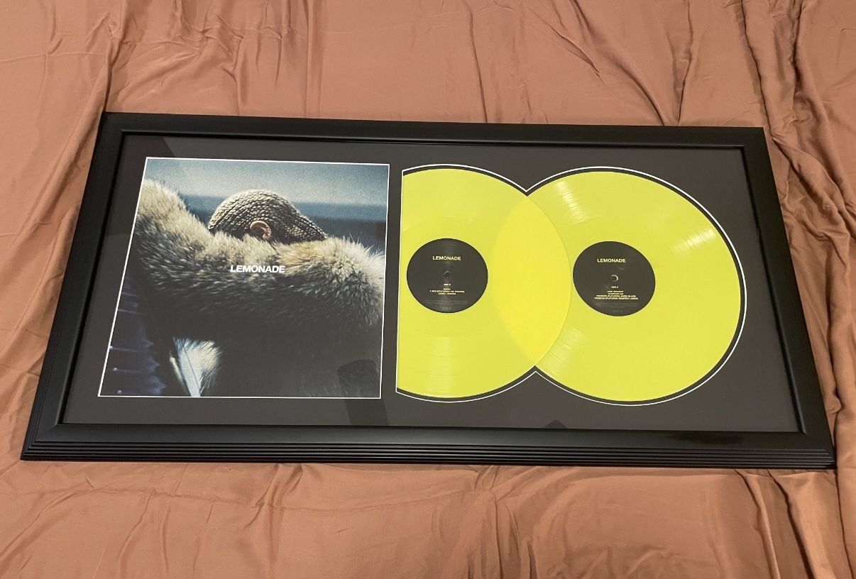 Custom Framed Beyonce Lemonade vinyl 17.5" x 34.5"