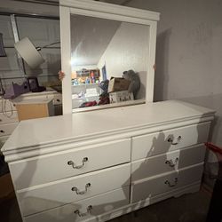 White Vanity Dresser Mueble Blanco Con Espejo