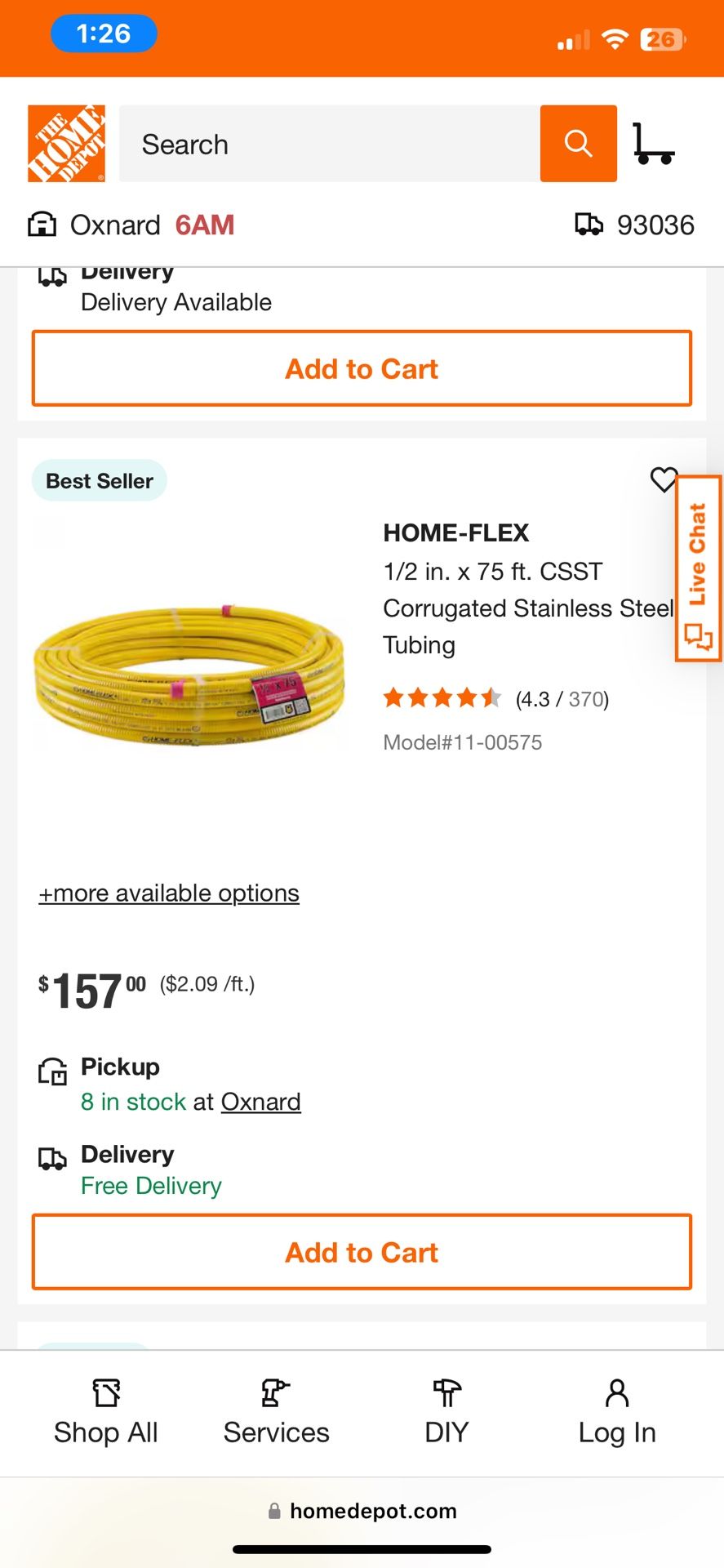 Gas. Line