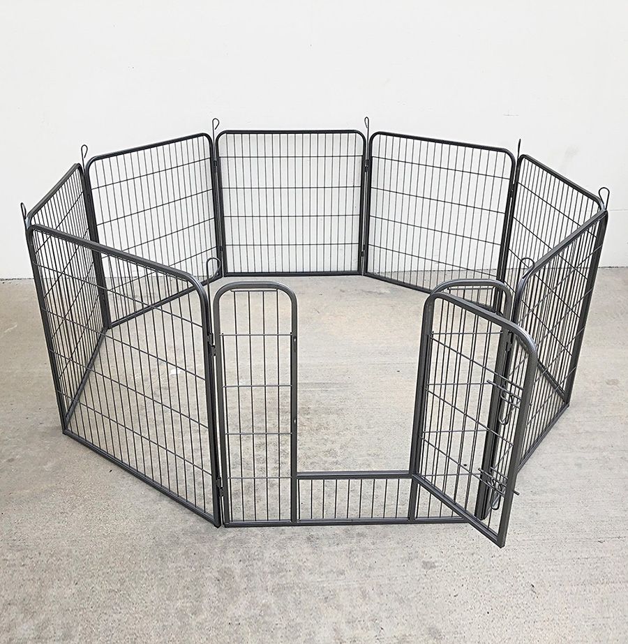 (NEW) $100 Heavy Duty 32” Tall x 32” Wide x 8-Panel Pet Playpen Dog Crate Kennel Exercise Cage Fence
