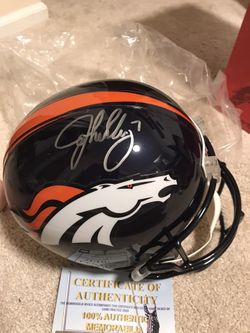 John Elway signed football helmet
