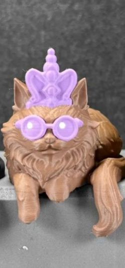3D Printed Cat Unicorn Figurine
