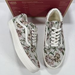 Vans Old Skool Tapestry Floral Marshmallow Sneakers Women Size 10.5 Men Size 9