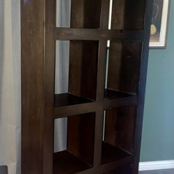 Tall Dark Wood Bookshelf