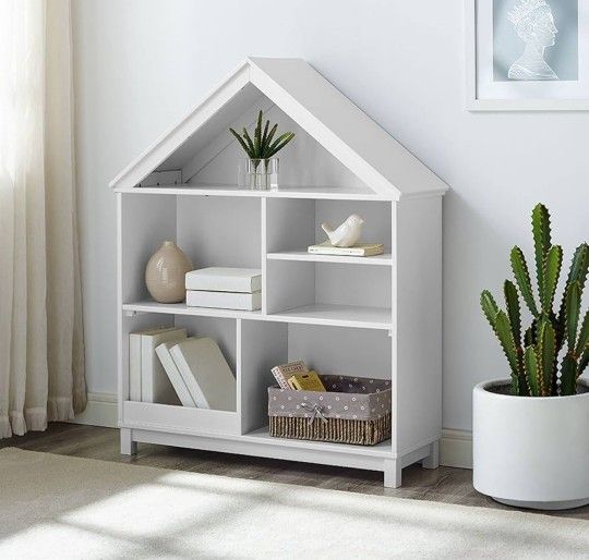 Delivery Avail 29" wide 34" tall white dollhouse shelf rack bookcase clothing dresser organizer