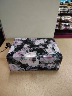 Decorative Jewelry Box / Trinket ( NEW ) gray / black / pink floral _ Rachel Zoe