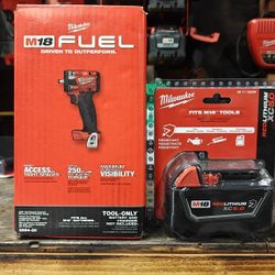Milwaukee 3/8 Impact Wrench AND 5.0 Battery