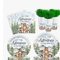 Let the adventure begin baby shower  party supplies