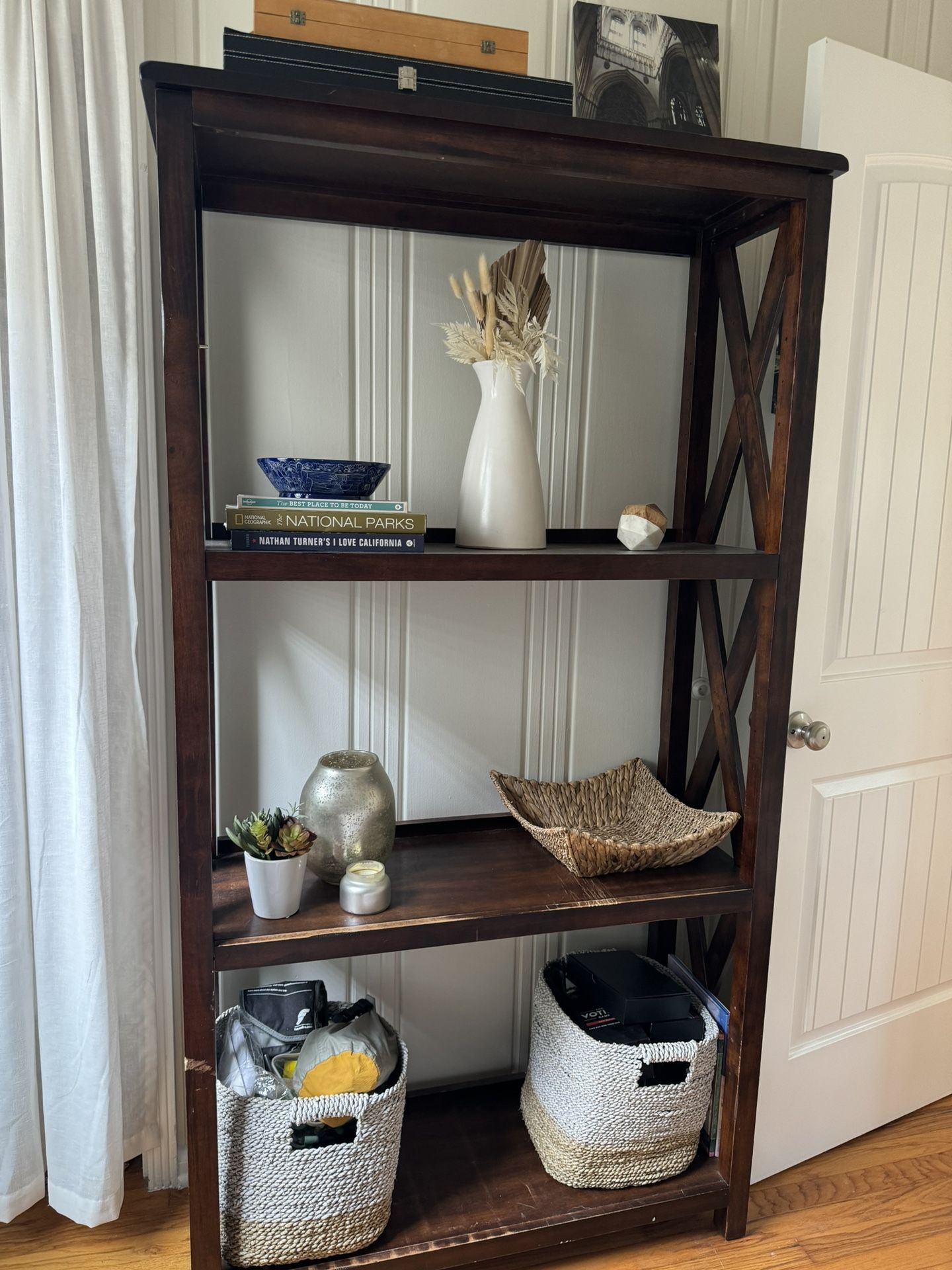 Dark Brown Wood Shelves (6 Shelves)