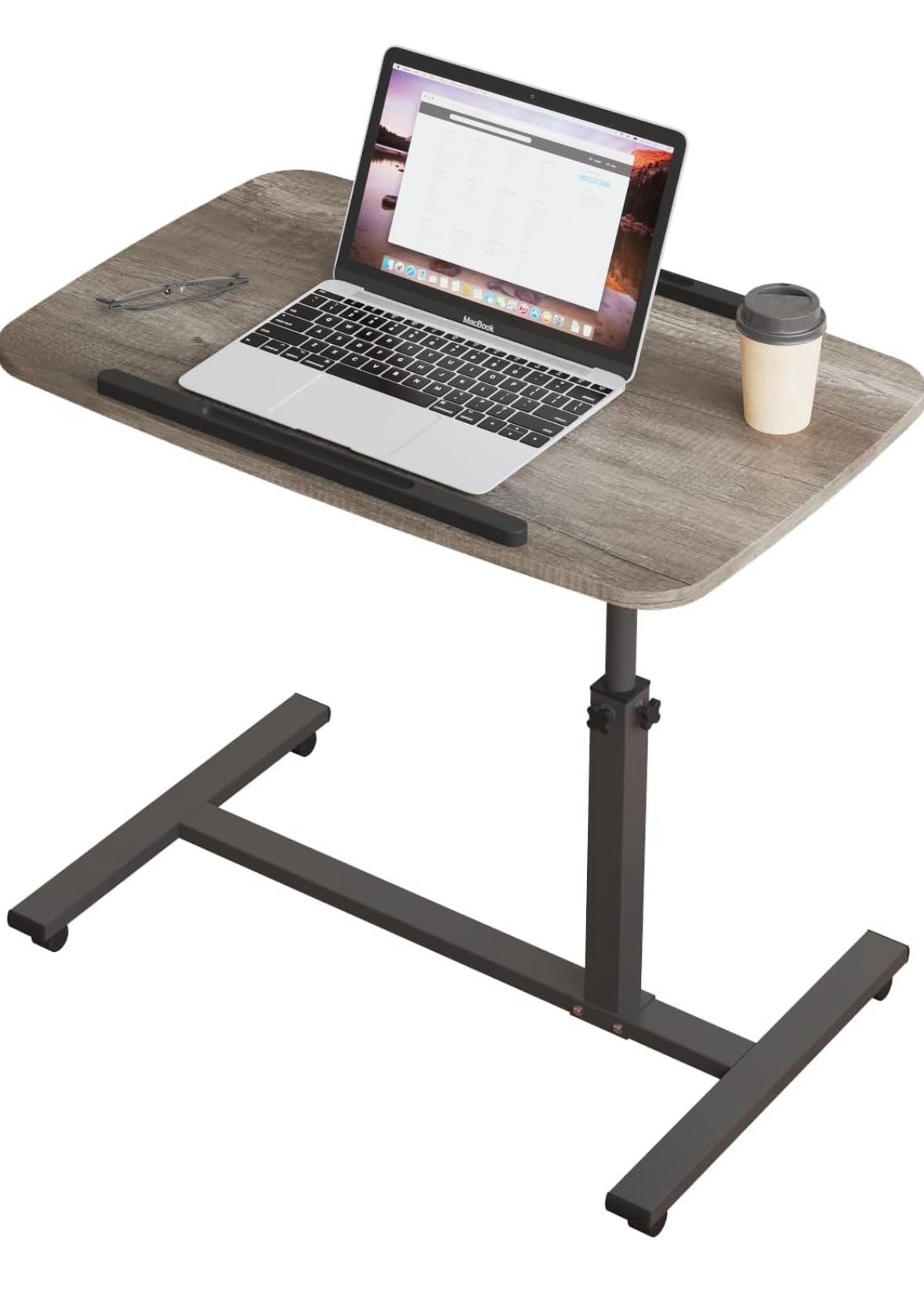 Adjustable, movable wood table desk