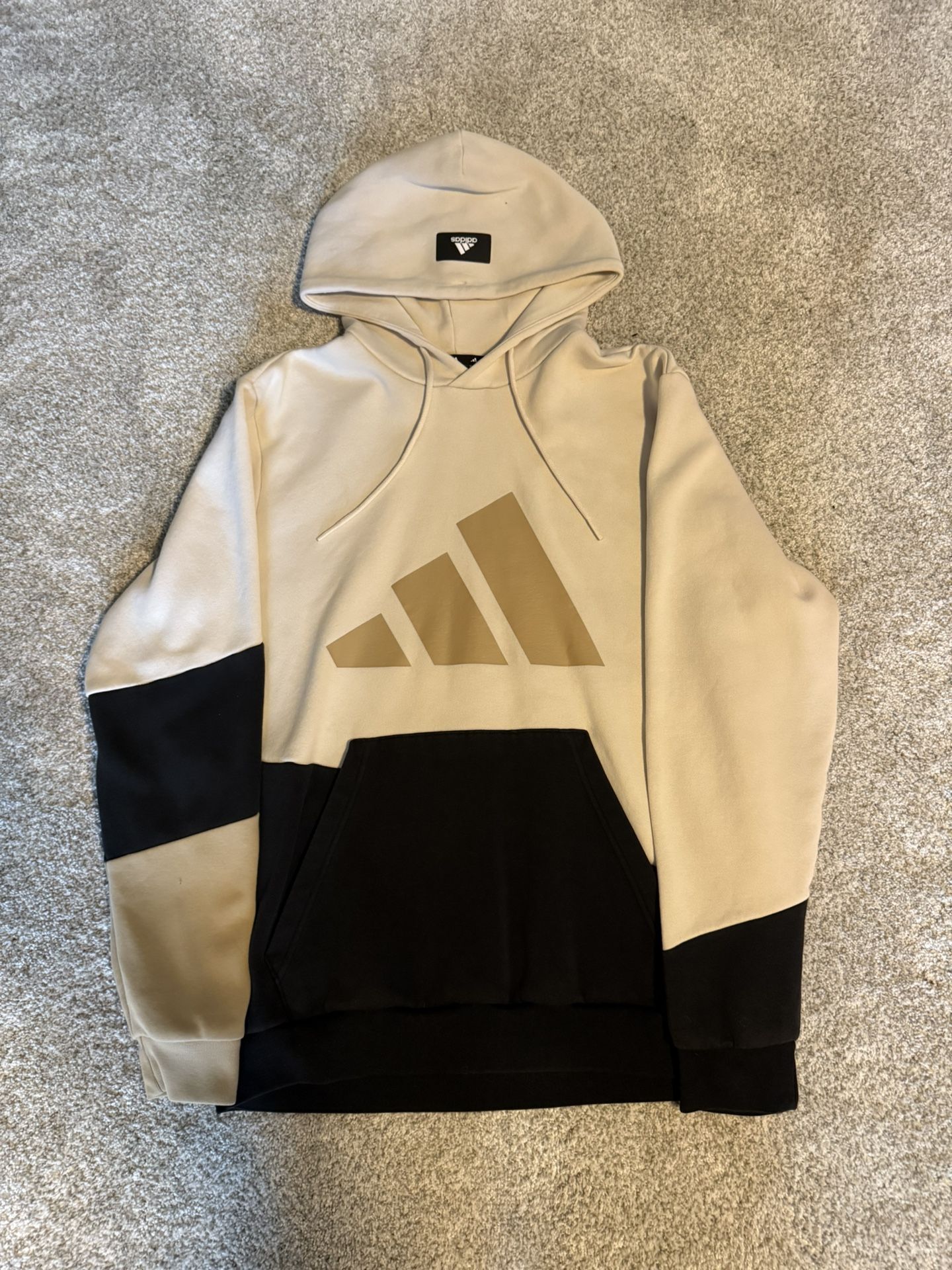 Adidas Tan Black Hoodie Large
