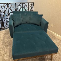 Foldable Convertible Accent Chair / Folds To Sleeper Twin Bed