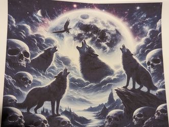 Wolves Howling At The Moon With Skulls Tembler