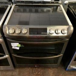 LG Double Oven Electric Range Black Stainless BP