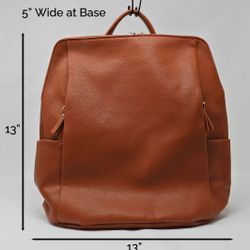 PU Leather Backpack - Many Pockets - Water Resistant PU Leather