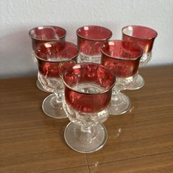 Vintage Kings Crown Thumbprint Goblets 