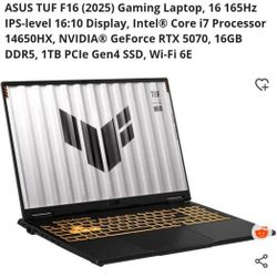 Asus Tuff F16 Gaming Laptop Nvidia Geforce Rtx Graphics 5070 1tb HD 16gbram