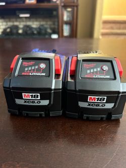 Milwaukee M18 High Output XC8.0 Batteries. $110 each