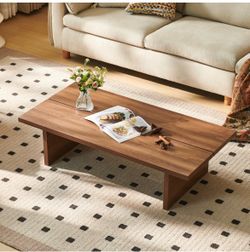 47” Modern Minimalist Split Real Wood Coffee Table - brand new