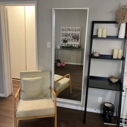 Moving Sale- Mirror, Chair, Shelf/desk