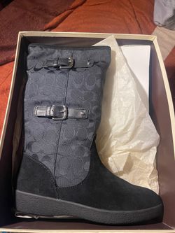 Coach black knee high boots