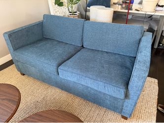 West Elm Henry Sleeper Sofa couch 70x37x32 Blue Brand New