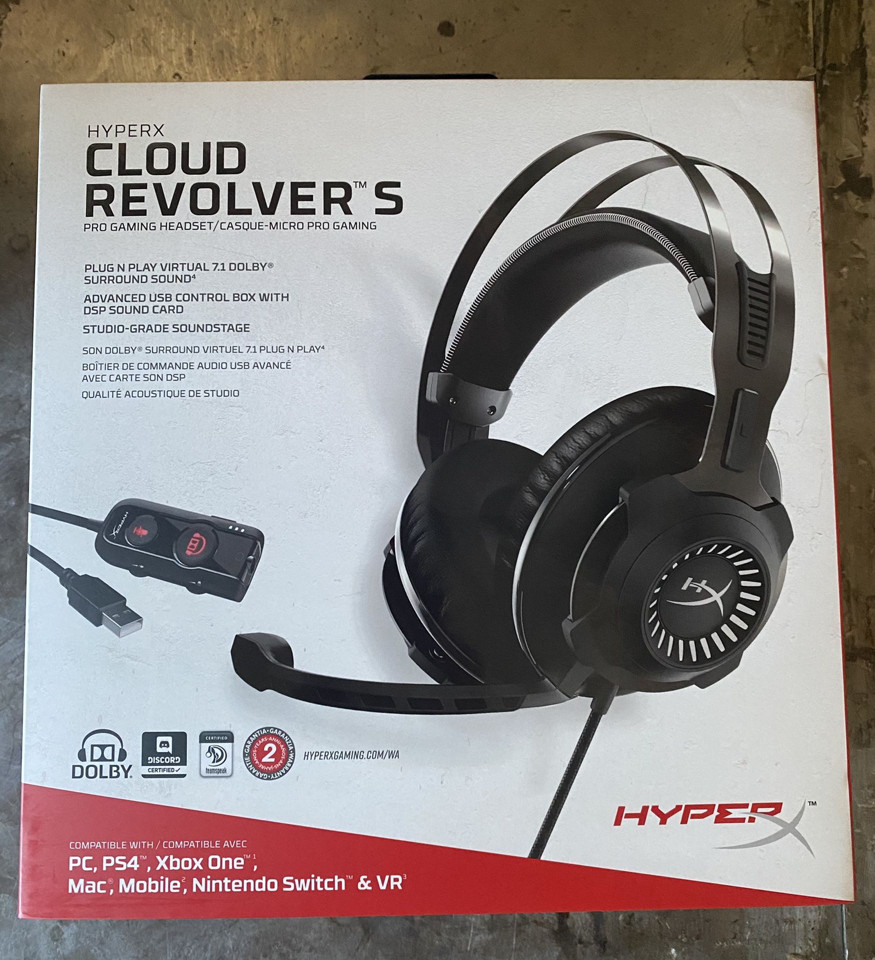 HyperX Cloud Revolver S - Headset - full size - wired - USB, 3.5 mm jack