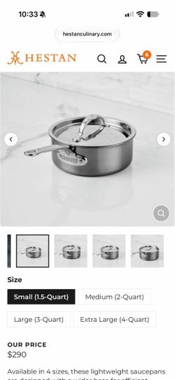 Hestan Nanobond 1.5 Quart Titanium Saucepan with lid