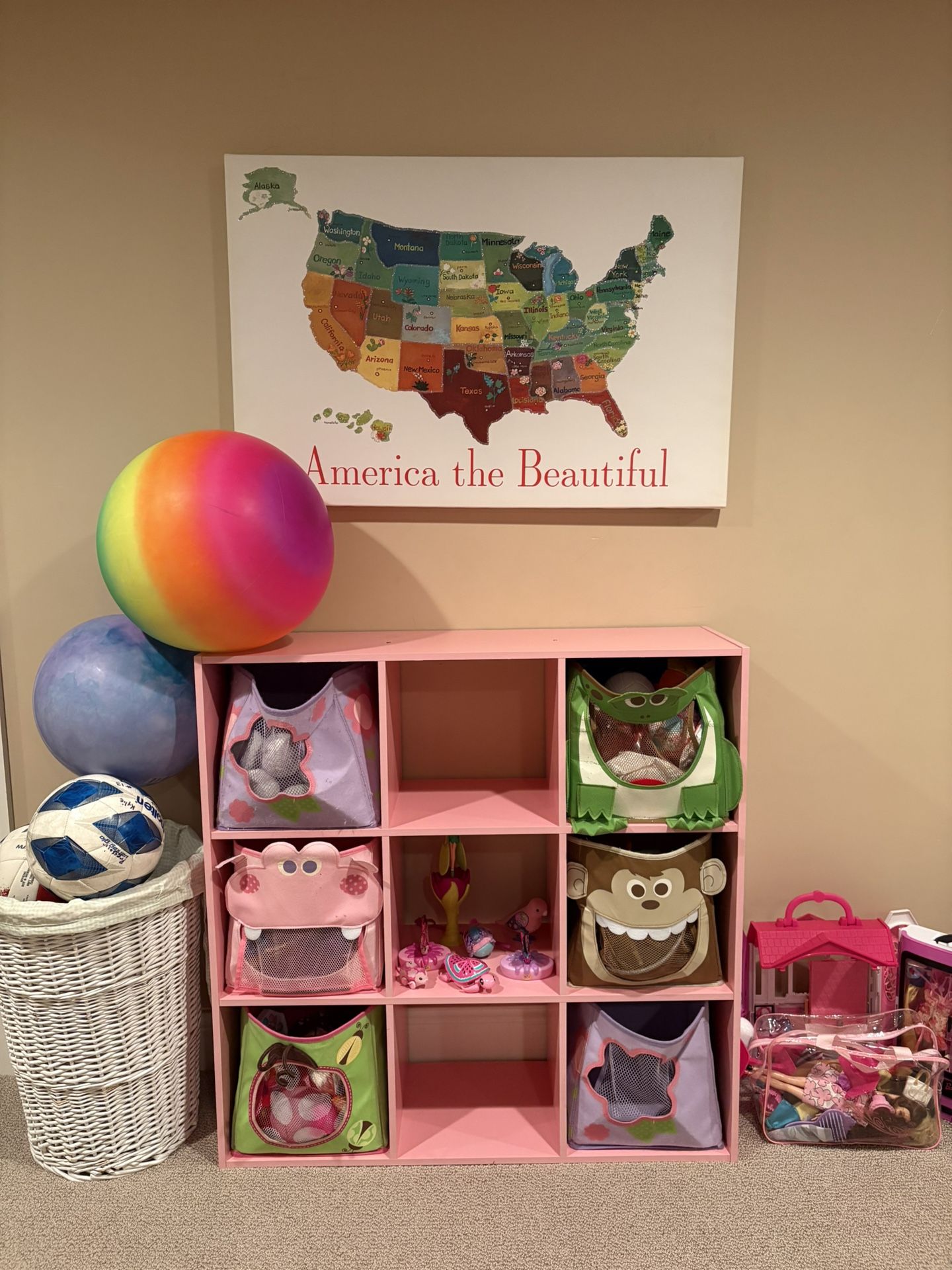 Pink 9-Cube Kids Toy Storage Organizer (Great Condition)